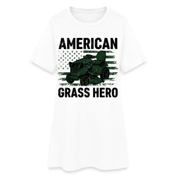 American Grass Hero - Frauen T-Shirt-Kleid - Weiß - Vorne