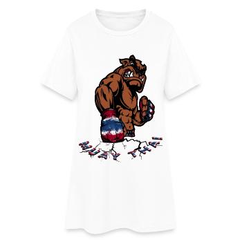 Bulldog Boxer Flag Fury - Robe T-shirt Femme - blanc - Devant
