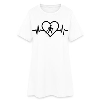 Marche nordique Cœur Sport Randonnée Bâtons - Robe T-shirt Femme - blanc - Devant