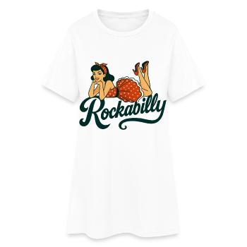 Rockabilly Pin-Up Femme Années 50 Allonge Jupon - Robe T-shirt Femme - blanc - Devant