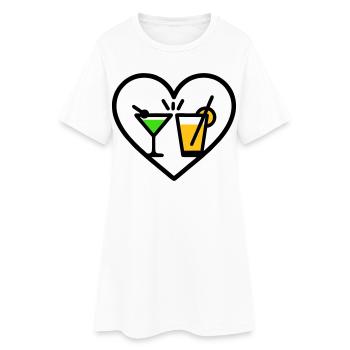 Cocktails, Coeur, Fête d’été, Plage, Cadeau - Robe T-shirt Femme - blanc - Devant