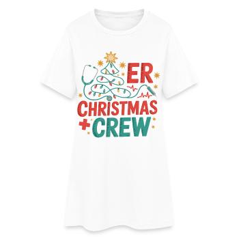 ER Weihnachts Crew - Frauen T-Shirt-Kleid - Weiß - Vorne