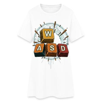 WASD Gaming Keys - Funny Gamer Gift - Women’s T-Shirt Dress - white - Front