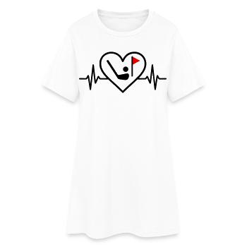 Golf Heart Sport Passion Ball Racket - Women’s T-Shirt Dress - white - Front