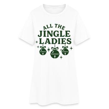 Alle The Jingle Ladies Festlicher Weihnachtsspaß - Frauen T-Shirt-Kleid - Weiß - Vorne