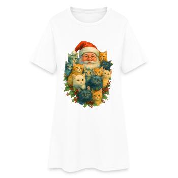 Diversité du chat Noël - Robe T-shirt Femme - blanc - Devant
