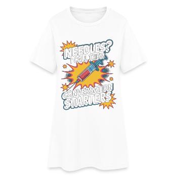 Dialysis Nurse Needles I Call Them Dialysis Worker - Frauen T-Shirt-Kleid - Weiß - Vorne