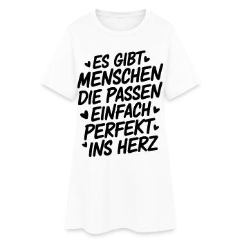 Menschen die passen einfach perfekt ins Herz - Frauen T-Shirt-Kleid - Weiß - Vorne