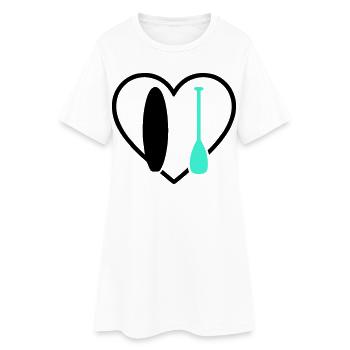 Paddle SUP Heart Board Wave Water Sport - Robe T-shirt Femme - blanc - Devant