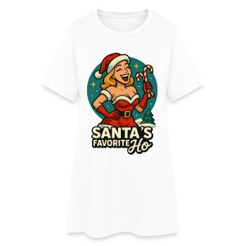Le design de Noël Ho Funny préféré du Père Noël - Robe T-shirt Femme - blanc - Devant