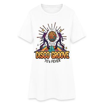 Disco Groove 70s Fever - Women’s T-Shirt Dress - white - Front