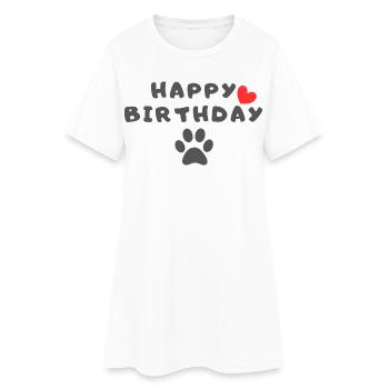 Joyeux anniversaire chien - Robe T-shirt Femme - blanc - Devant