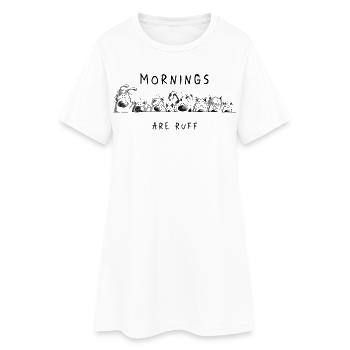 Mornings Are Ruff Hunde Für Morgenmuffel - Robe T-shirt Femme - blanc - Devant