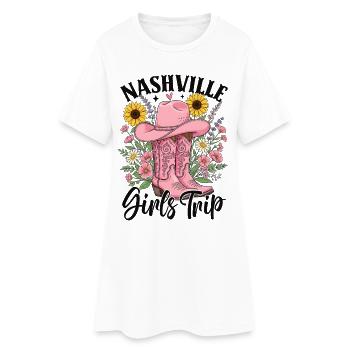 Voyage entre filles Nashville - Robe T-shirt Femme - blanc - Devant