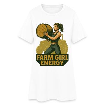 Farm Girl L’énergie : le pouvoir par l’agriculture - Robe T-shirt Femme - blanc - Devant