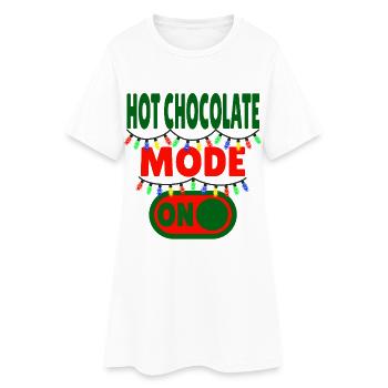 Mode chocolat chaud activé - Robe T-shirt Femme - blanc - Devant