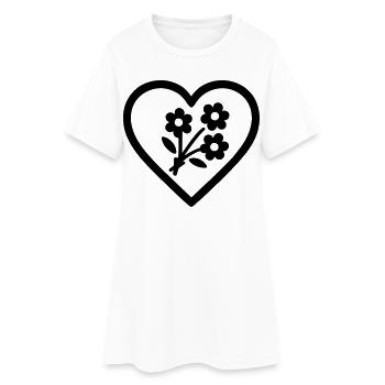Coeur + Fleuriste – Super Fleuriste - Robe T-shirt Femme - blanc - Devant