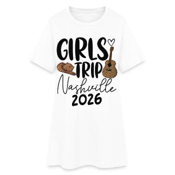 Voyage entre filles Nashville 2026 - Robe T-shirt Femme - blanc - Devant