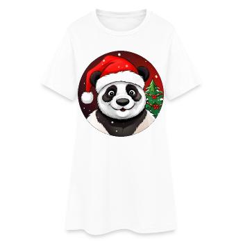 Panda de Noël - Robe T-shirt Femme - blanc - Devant