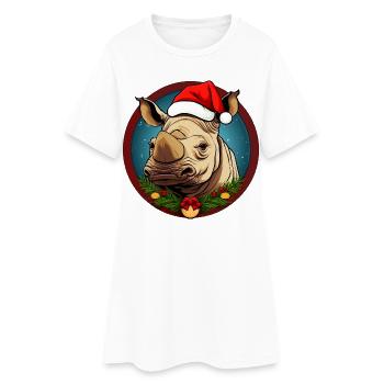 Noël des rhinocéros - Robe T-shirt Femme - blanc - Devant
