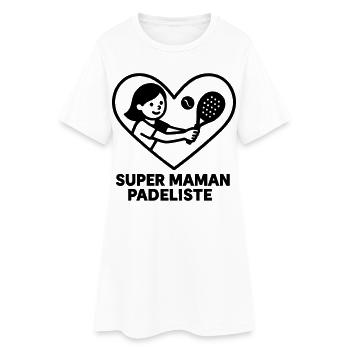 Super Padelist Mom – Cœur padel - Women’s T-Shirt Dress - white - Front