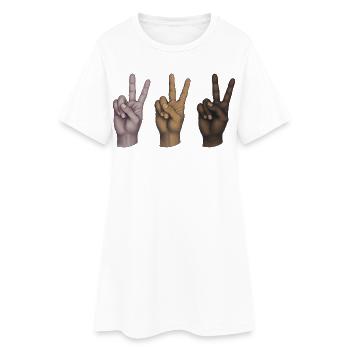 PEACE HANDS  ALL EQUALS  - peace & love - Robe T-shirt Femme - blanc - Devant