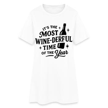 It's The Most Wine-Derful Time Of The Year - Women’s T-Shirt Dress - white - Front