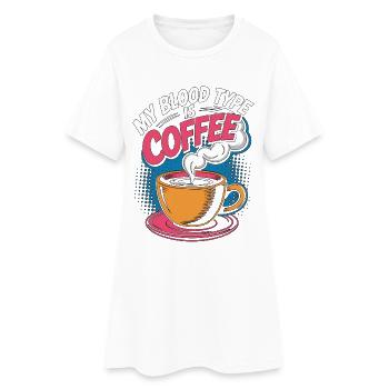 Technicien de laboratoire Mon groupe sanguin est Phlébotomie au café - Robe T-shirt Femme - blanc - Devant