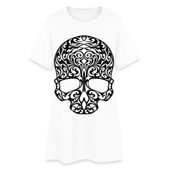 skull tribal - Robe T-shirt Femme - blanc - Devant
