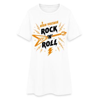 High Voltage Rock N Roll Guitar - Women’s T-Shirt Dress - white - Front