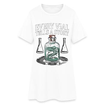 Technicien de laboratoire : chaque fiole raconte une histoire, scientifique - Robe T-shirt Femme - blanc - Devant