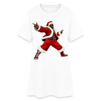 Rap Hip-Hop Père Noël - Robe T-shirt Femme - blanc - Devant