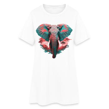 Safari Nature Elephant Africa Art aquarelle en nature sauvage - Robe T-shirt Femme - blanc - Devant