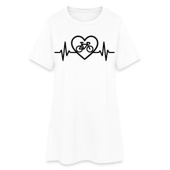 Cyclisme cardiaque – Passion pour le cyclisme - Robe T-shirt Femme - blanc - Devant