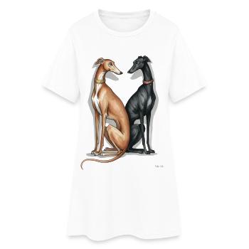 Deux Galgos - Robe T-shirt Femme - blanc - Devant