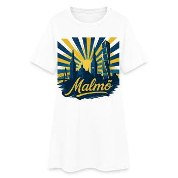 Malmö City, Suède Cadeau épique cool - Robe T-shirt Femme - blanc - Devant
