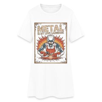 Le métal de soudeur est mon artisanat dans le langage de l’amour - Robe T-shirt Femme - blanc - Devant