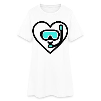Herztauchen – Leidenschaft für das Meer - Frauen T-Shirt-Kleid - Weiß - Vorne