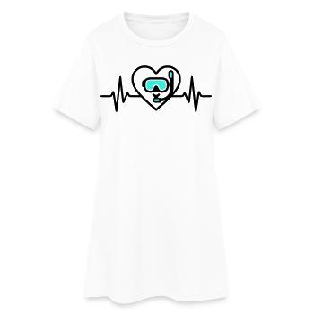 Plongée cardiaque – Passion pour la mer - Robe T-shirt Femme - blanc - Devant
