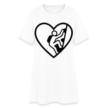 Escalade de cœur – Passion verticale - Robe T-shirt Femme - blanc - Devant