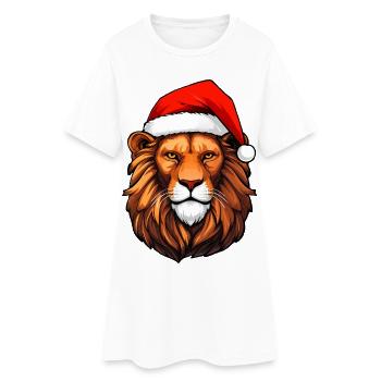 Lion Santa Claus - Robe T-shirt Femme - blanc - Devant