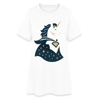 Unicorn with cape, magic in the heart - Women’s T-Shirt Dress - white - Front
