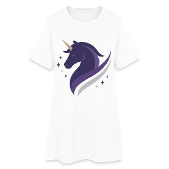 Licorne Mystique Violette, Ciel Nocturne, Magie - Robe T-shirt Femme - blanc - Devant