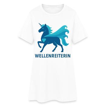 Fier Surfeur de Vagues, Puissance de Licorne, Mer - Robe T-shirt Femme - blanc - Devant