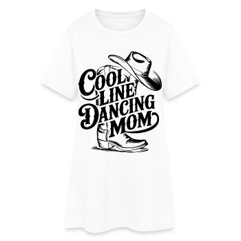 Line Dance Mama - Frauen T-Shirt-Kleid - Weiß - Vorne