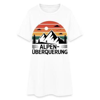 Alpenüberquerung Alpenüberquerer - Frauen T-Shirt-Kleid - Weiß - Vorne