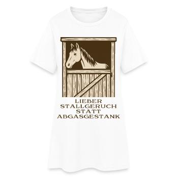 Mieux vaut l’odeur de l’écurie plutôt que celle des gaz d’échappement - Robe T-shirt Femme - blanc - Devant