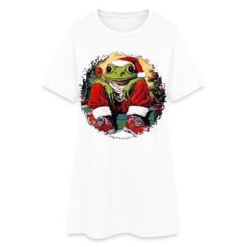 Christmas Frogs - Women’s T-Shirt Dress - white - Front