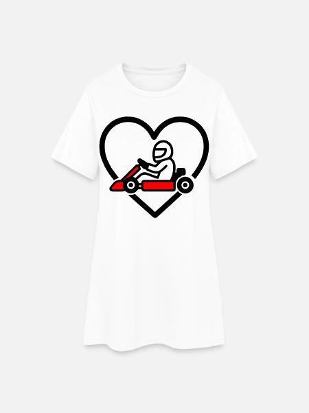 Karting Heart – Passion Speed - Robe T-shirt Femme - blanc