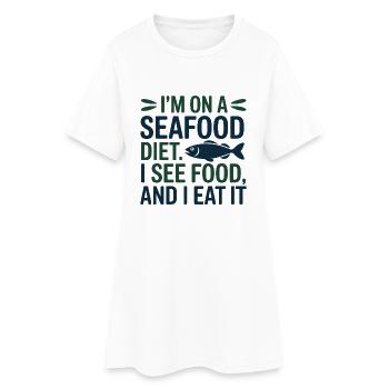 Je suis là pour les snacks et la diététicienne scientifique - Robe T-shirt Femme - blanc - Devant
